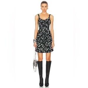 RABANNE Printed Viscose Jersey Dress In Mugeut Noir Size 40/ US 8